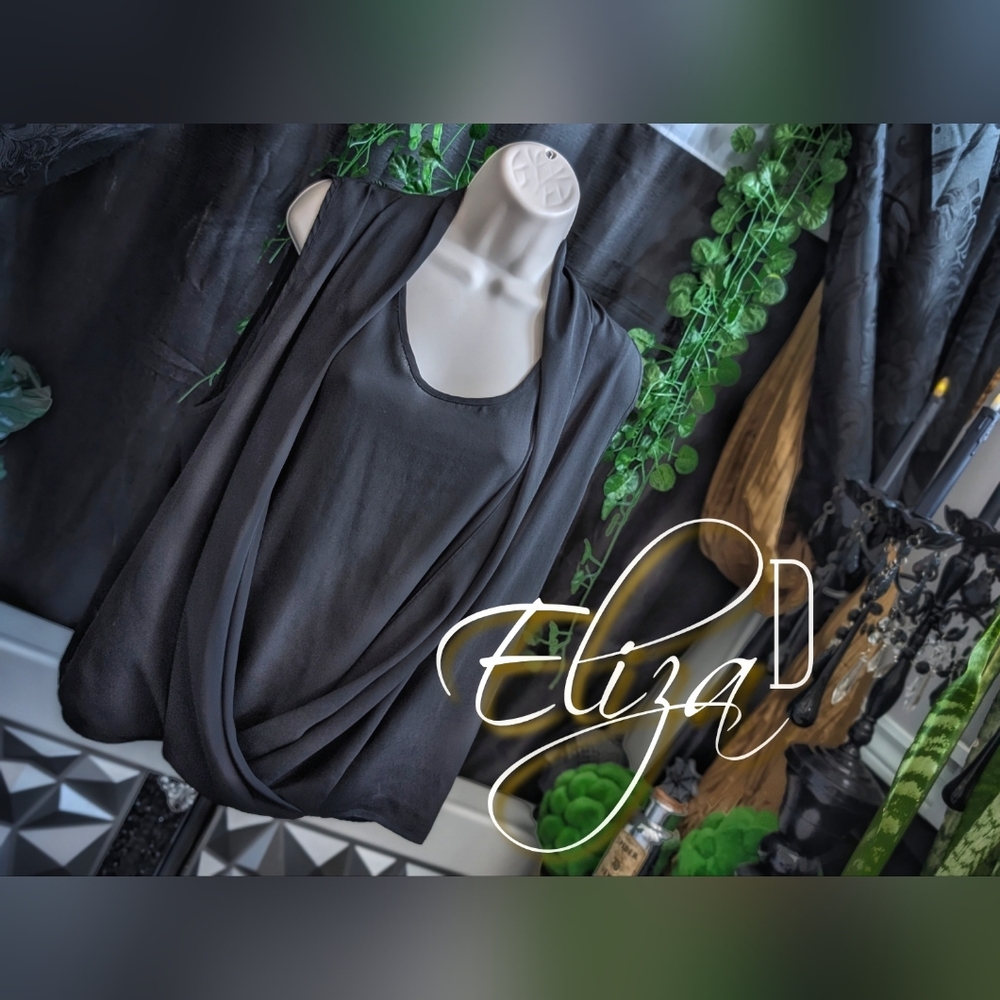 Eliza D Black Surplus Sleeveless Top size L/XL